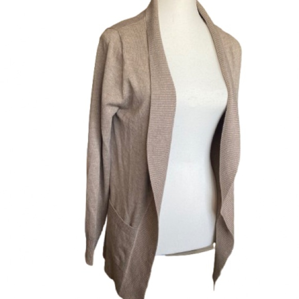 Cielo Beige Open-Front Cardigan